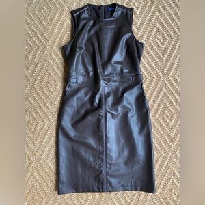 JMcLaughlin Leather Sleevless Brown Dress